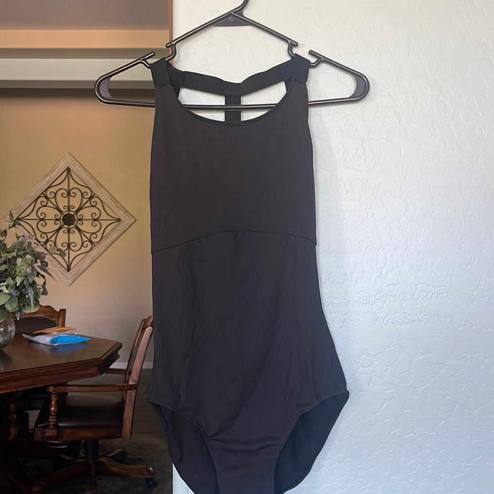 Black strappy ballet leotard
